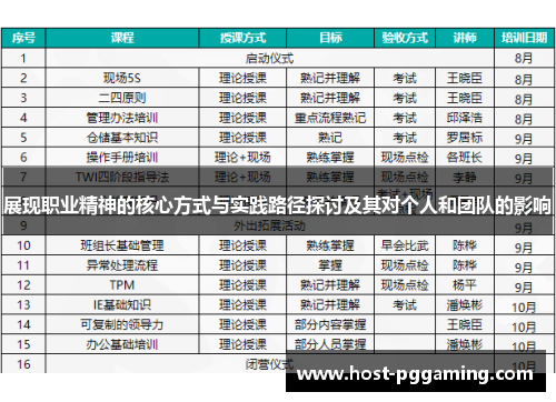 展现职业精神的核心方式与实践路径探讨及其对个人和团队的影响